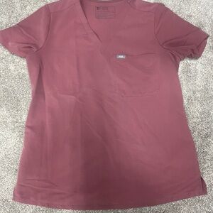 Figs Women's V-Neck Top - Mauve